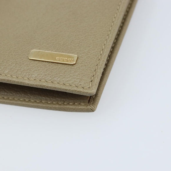 GUCCI Wallet Leather Beige Gold 034 4276 0781 0 Auth bs33775