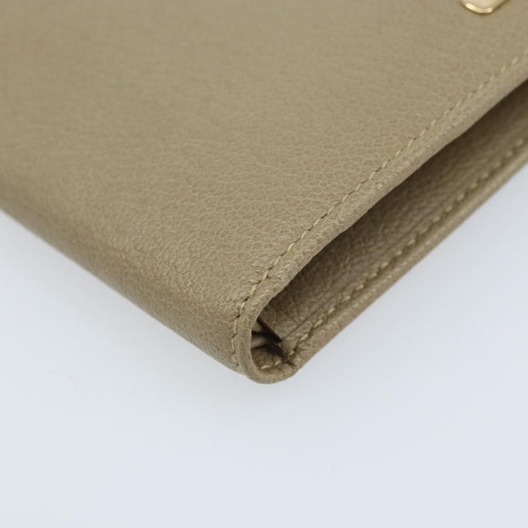GUCCI Wallet Leather Beige Gold 034 4276 0781 0 Auth bs33775