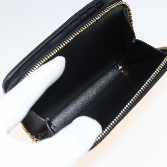 SAINT LAURENT Wallet Leather Black Gold Auth bs33776