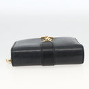 SAINT LAURENT Wallet Leather Black Gold Auth bs33776-5