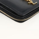 SAINT LAURENT Wallet Leather Black Gold Auth bs33776-14