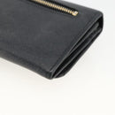 PRADA Long Wallet Safiano leather Black Gold Auth bs33777-10