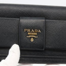 PRADA Long Wallet Safiano leather Black Gold Auth bs33777-13