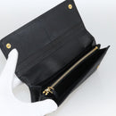 PRADA Long Wallet Safiano leather Black Gold Auth bs33777-14