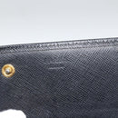 PRADA Long Wallet Safiano leather Black Gold Auth bs33777-15