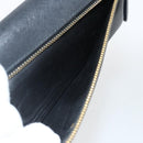 PRADA Long Wallet Safiano leather Black Gold Auth bs33777-21