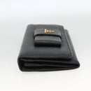 PRADA Long Wallet Safiano leather Black Gold Auth bs33777-4