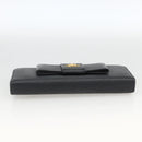 PRADA Long Wallet Safiano leather Black Gold Auth bs33777-6