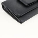 PRADA Long Wallet Safiano leather Black Gold Auth bs33777-9