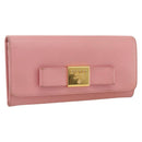 PRADA Long Wallet Safiano leather Pink Gold Auth bs33779-1