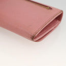 PRADA Long Wallet Safiano leather Pink Gold Auth bs33779-15