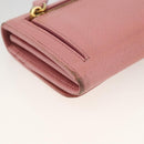 PRADA Long Wallet Safiano leather Pink Gold Auth bs33779-16