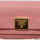 PRADA Long Wallet Safiano leather Pink Gold Auth bs33779-18