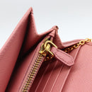 PRADA Long Wallet Safiano leather Pink Gold Auth bs33779-21