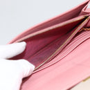 PRADA Long Wallet Safiano leather Pink Gold Auth bs33779-10