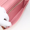 PRADA Long Wallet Safiano leather Pink Gold Auth bs33779-23