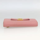 PRADA Long Wallet Safiano leather Pink Gold Auth bs33779-5
