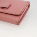 PRADA Long Wallet Safiano leather Pink Gold Auth bs33779-7