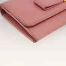 PRADA Long Wallet Safiano leather Pink Gold Auth bs33779-14