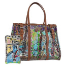 PRADA Tote Bag Vinyl Multicolor Silver Auth bs33781-1
