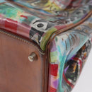PRADA Tote Bag Vinyl Multicolor Silver Auth bs33781-17