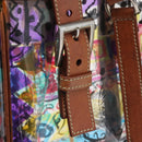 PRADA Tote Bag Vinyl Multicolor Silver Auth bs33781-9