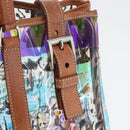 PRADA Tote Bag Vinyl Multicolor Silver Auth bs33781-19