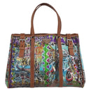 PRADA Tote Bag Vinyl Multicolor Silver Auth bs33781-13