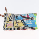 PRADA Tote Bag Vinyl Multicolor Silver Auth bs33781-22