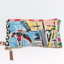 PRADA Tote Bag Vinyl Multicolor Silver Auth bs33781-23