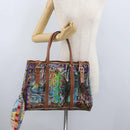 PRADA Tote Bag Vinyl Multicolor Silver Auth bs33781-25