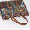 PRADA Tote Bag Vinyl Multicolor Silver Auth bs33781-6