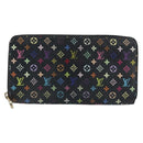 LOUIS VUITTON Monogram Multicolor Zippy Wallet Black M60243 LV Auth bs33783-13