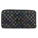 LOUIS VUITTON Monogram Multicolor Zippy Wallet Black M60243 LV Auth bs33783-2