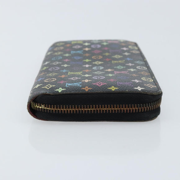 LOUIS VUITTON Monogram Multicolor Zippy Wallet Black M60243 LV Auth bs33783