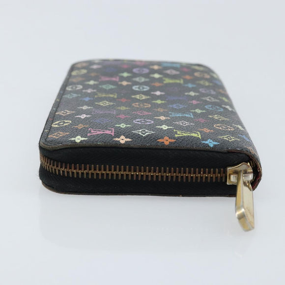 LOUIS VUITTON Monogram Multicolor Zippy Wallet Black M60243 LV Auth bs33783