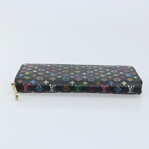 LOUIS VUITTON Monogram Multicolor Zippy Wallet Black M60243 LV Auth bs33783