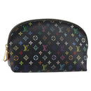 LOUIS VUITTON Multicolor Pochette Cosmetic Pouch Black M47355 LV Auth bs33786-1