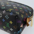 LOUIS VUITTON Multicolor Pochette Cosmetic Pouch Black M47355 LV Auth bs33786-15