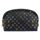 LOUIS VUITTON Multicolor Pochette Cosmetic Pouch Black M47355 LV Auth bs33786-13