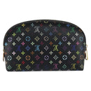 LOUIS VUITTON Multicolor Pochette Cosmetic Pouch Black M47355 LV Auth bs33786-2