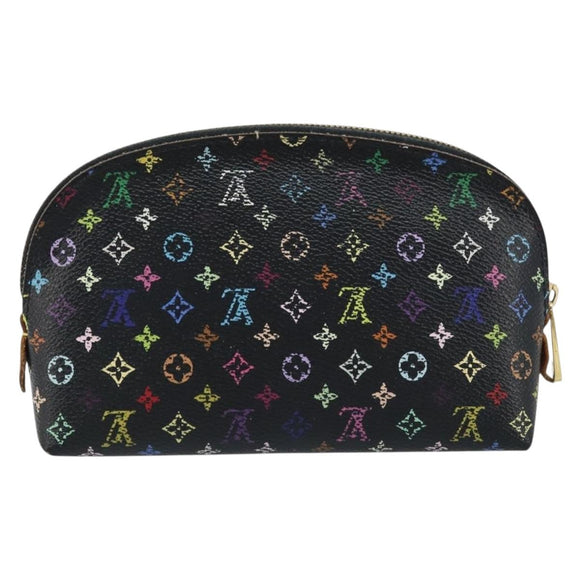 LOUIS VUITTON Multicolor Pochette Cosmetic Pouch Black M47355 LV Auth bs33786