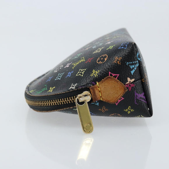LOUIS VUITTON Multicolor Pochette Cosmetic Pouch Black M47355 LV Auth bs33786