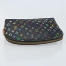 LOUIS VUITTON Multicolor Pochette Cosmetic Pouch Black M47355 LV Auth bs33786-5