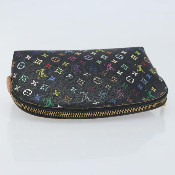 LOUIS VUITTON Multicolor Pochette Cosmetic Pouch Black M47355 LV Auth bs33786