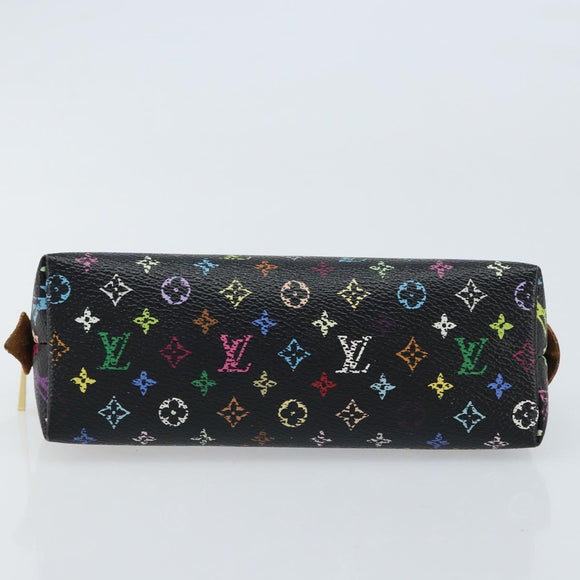 LOUIS VUITTON Multicolor Pochette Cosmetic Pouch Black M47355 LV Auth bs33786
