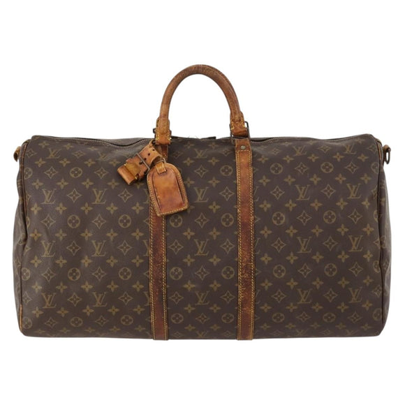 LOUIS VUITTON Monogram Keepall Bandouliere 55 Boston Bag M41414 LV Auth bs33789