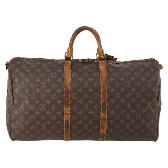 LOUIS VUITTON Monogram Keepall Bandouliere 55 Boston Bag M41414 LV Auth bs33789