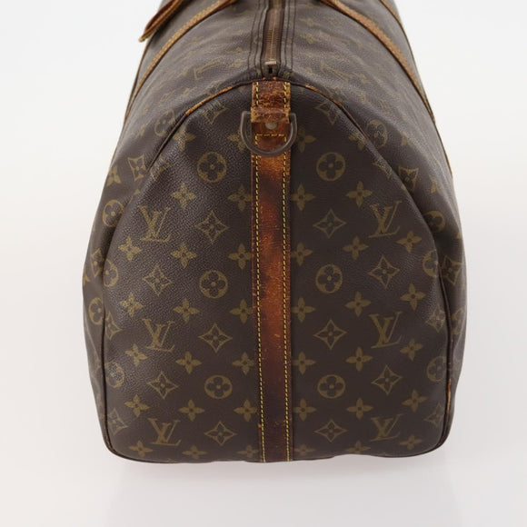 LOUIS VUITTON Monogram Keepall Bandouliere 55 Boston Bag M41414 LV Auth bs33789
