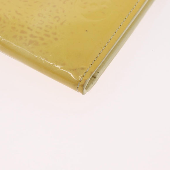 LOUIS VUITTON Monogram Vernis Walker Geldbörse Lime Yellow M91074 LV Auth bs33793